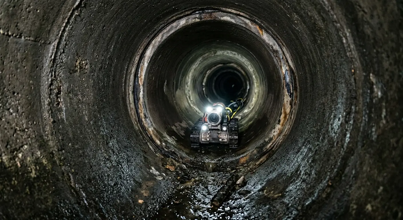 Robotic sewer camera inspecting pipe interior for Drain Snake Service in Wauchula